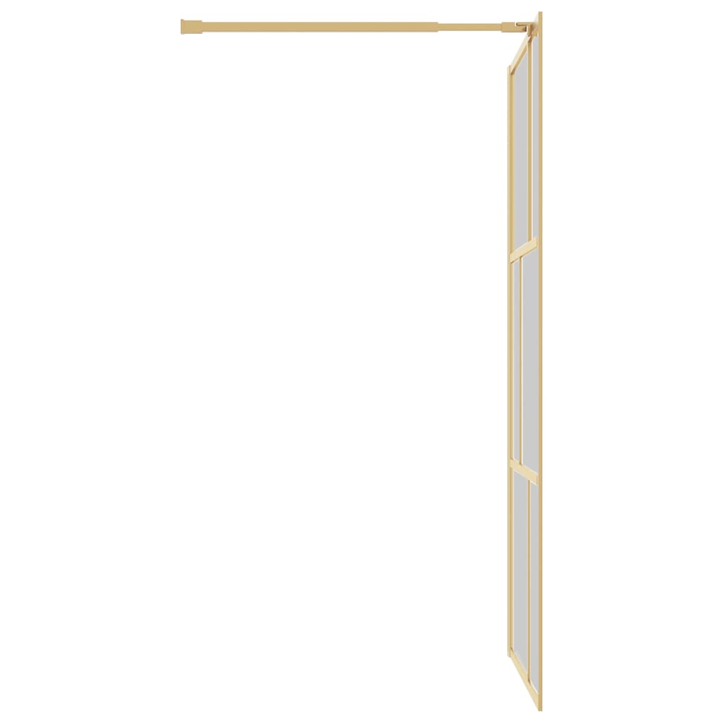 Shower screen for walk-in shower ESG clear glass golden 115x195cm