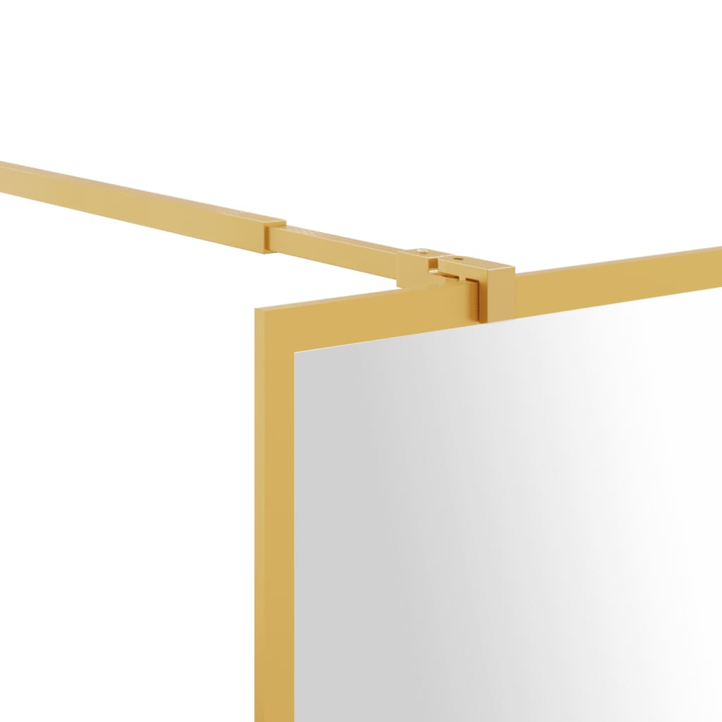 Shower screen for walk-in shower ESG clear glass golden 115x195cm