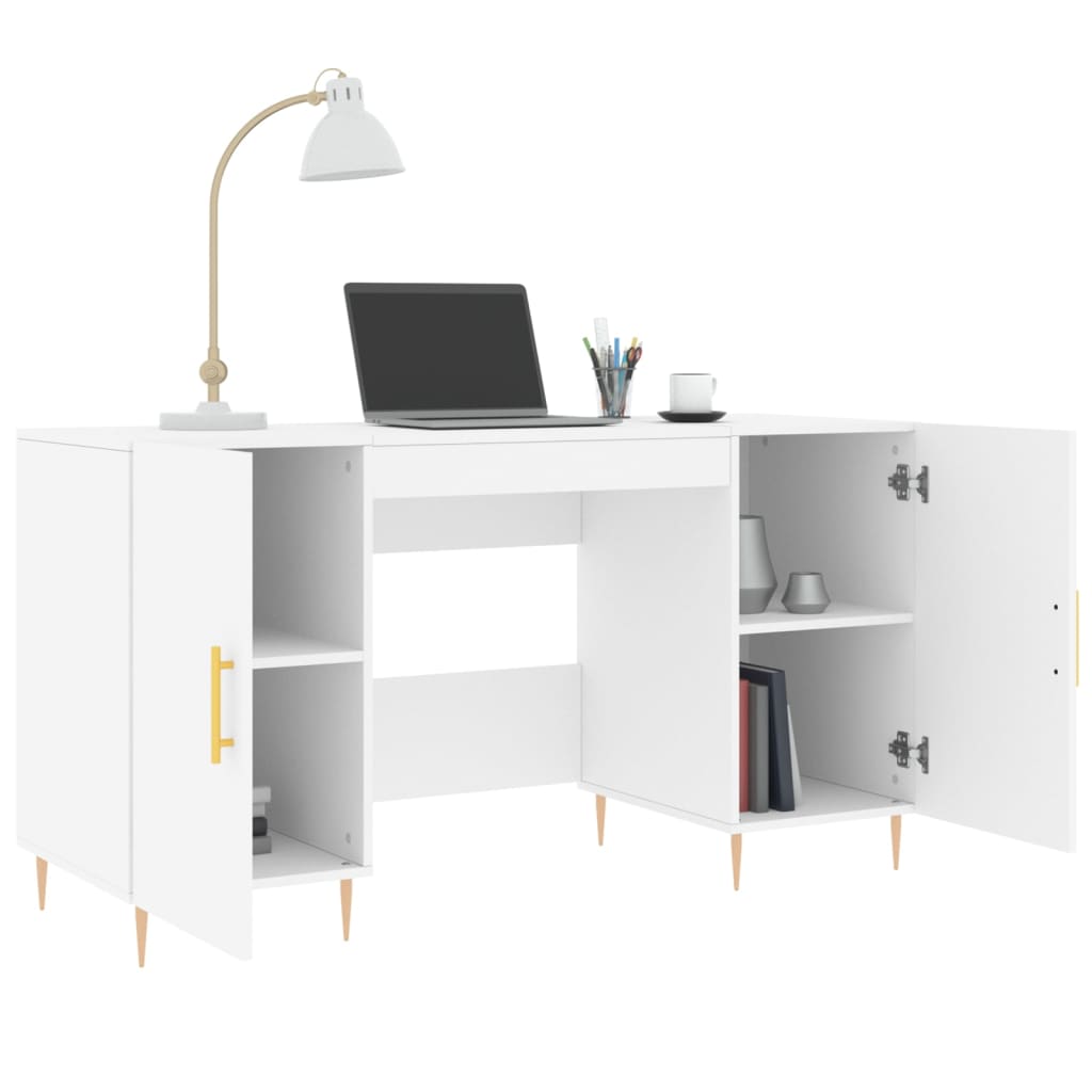 Desk White 140x50x75 cm Wood Material