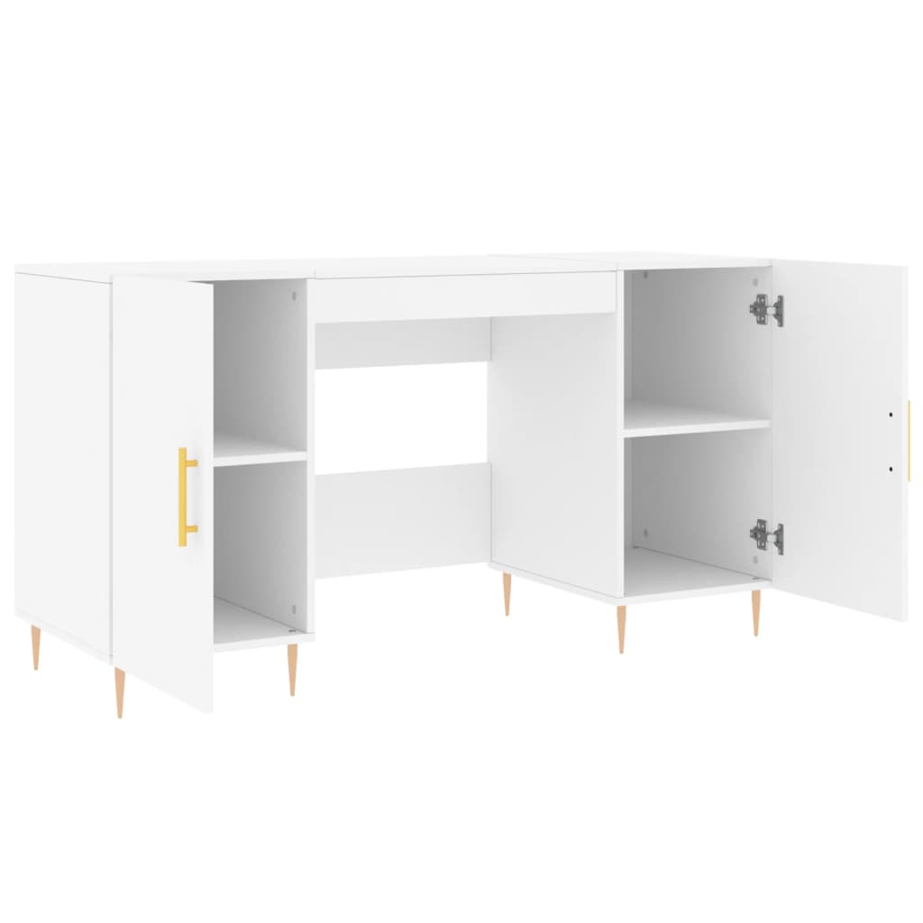 Desk White 140x50x75 cm Wood Material