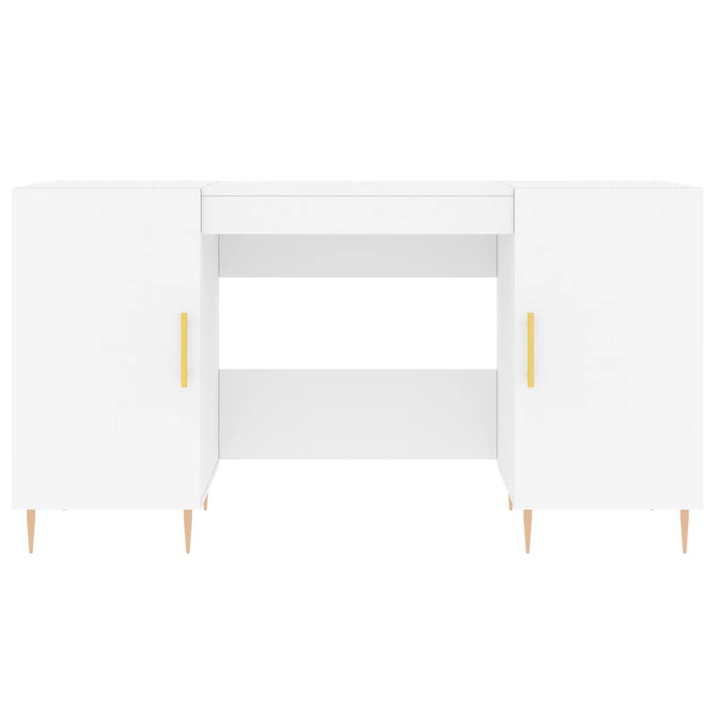 Desk White 140x50x75 cm Wood Material