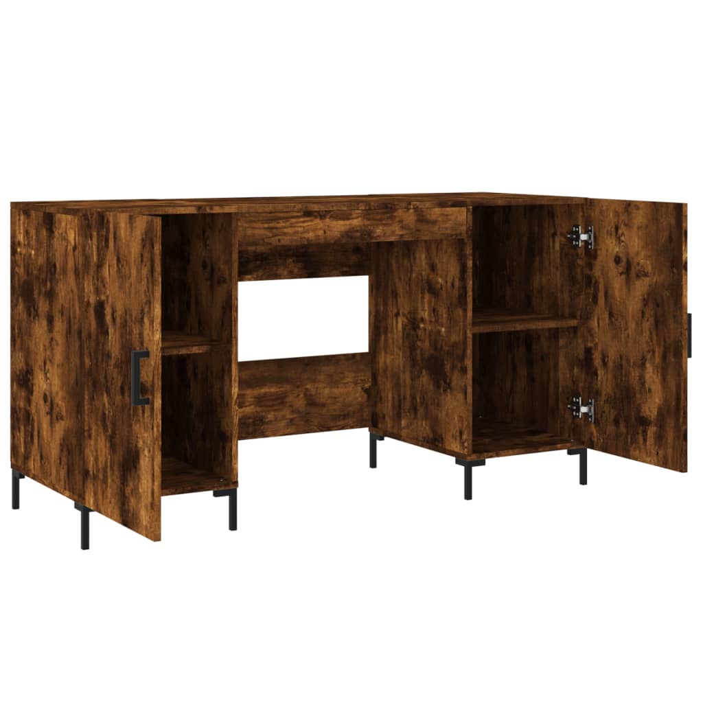 Desk Smoked Oak 140x50x75 cm Wood Material
