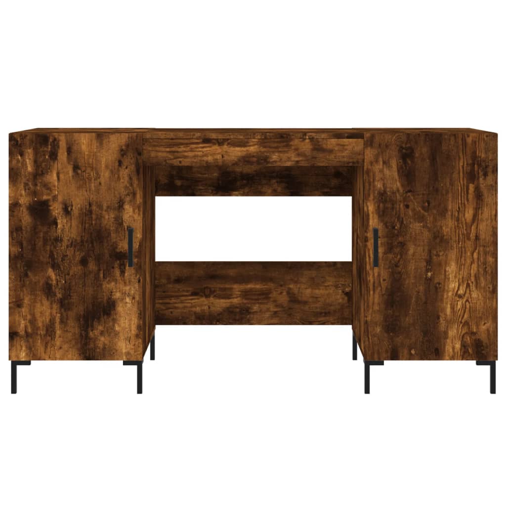 Desk Smoked Oak 140x50x75 cm Wood Material