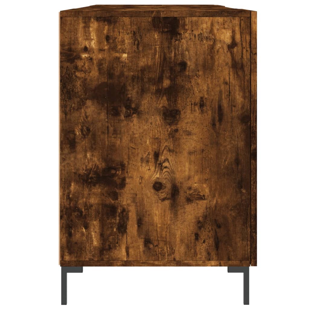 Desk Smoked Oak 140x50x75 cm Wood Material
