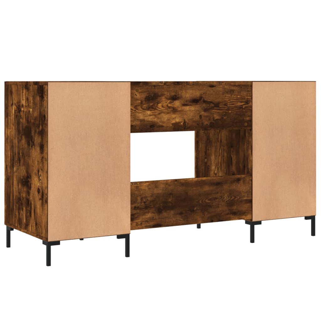Desk Smoked Oak 140x50x75 cm Wood Material