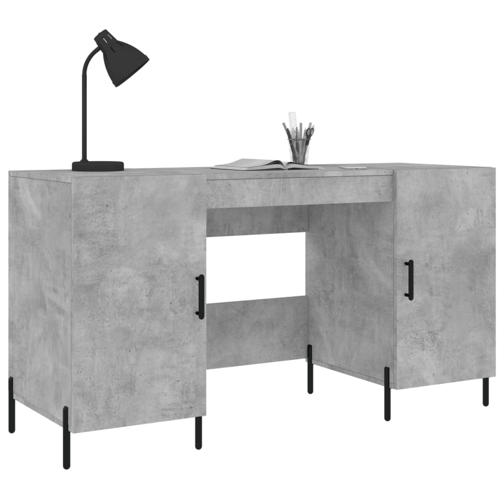 Desk Concrete Grey 140x50x75 cm Wood Material