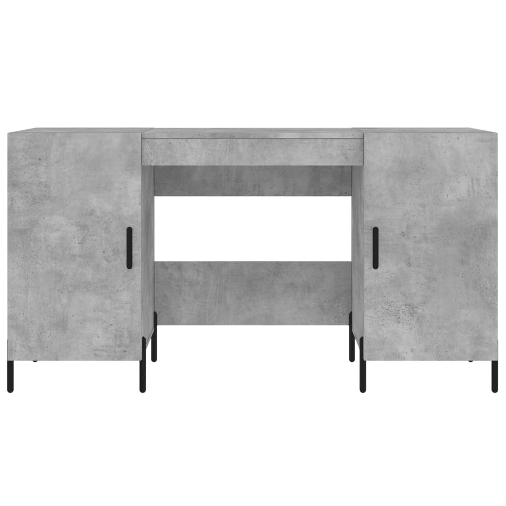 Desk Concrete Grey 140x50x75 cm Wood Material