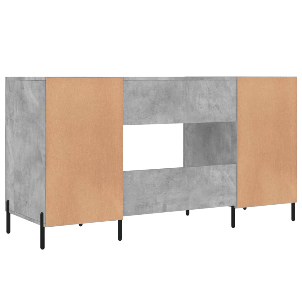 Desk Concrete Grey 140x50x75 cm Wood Material