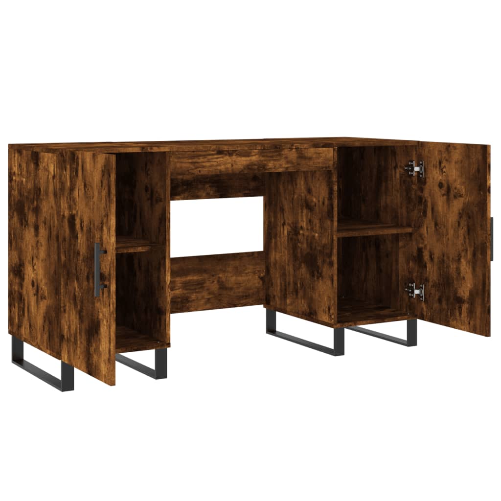Desk Smoked Oak 140x50x75 cm Wood Material