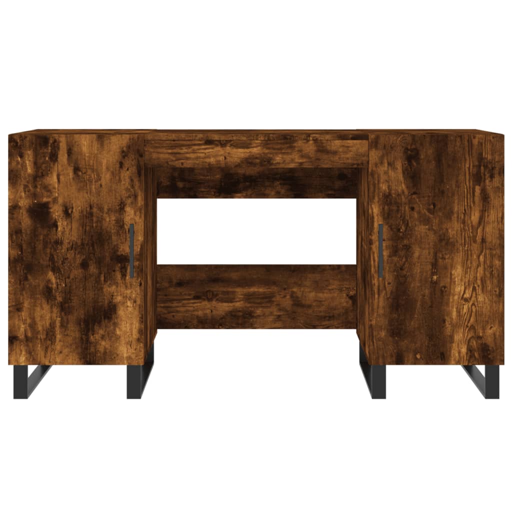 Desk Smoked Oak 140x50x75 cm Wood Material