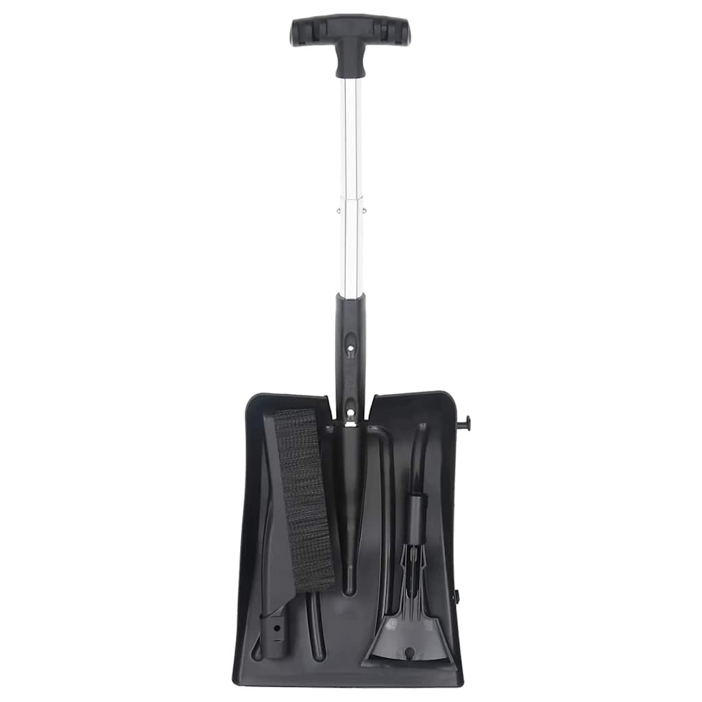 Schneeschaufel-Set 3-in-1 Schwarz Aluminium