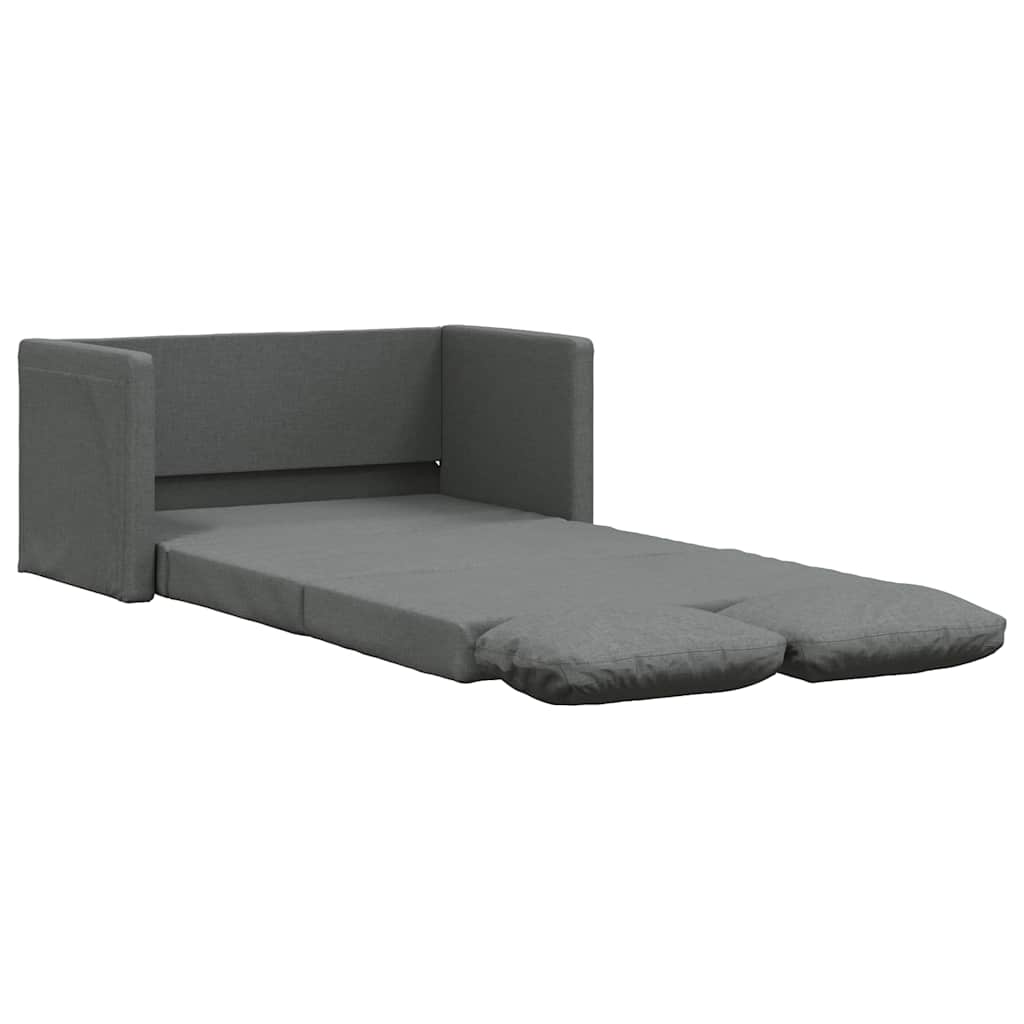 Floor sofa with sleeping function dark grey 112x174x55 cm fabric