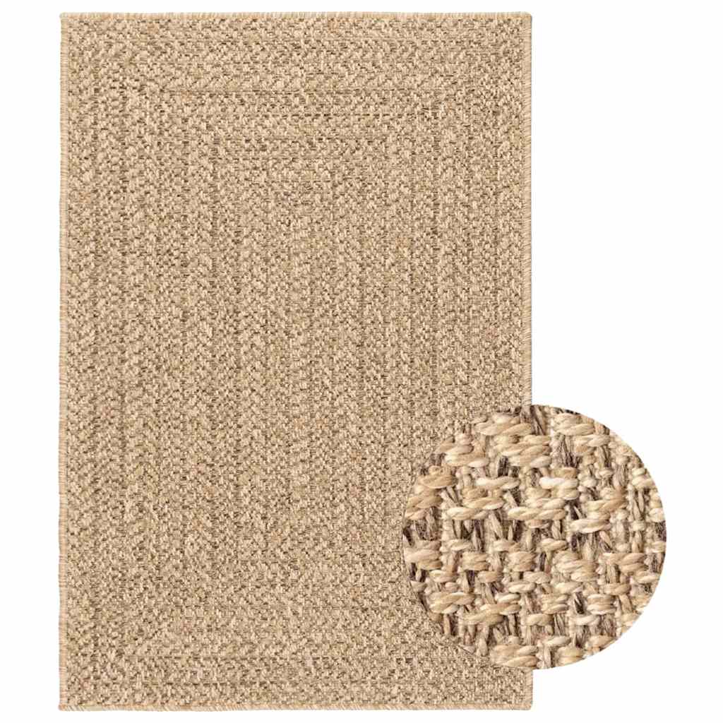 Teppich ZIZUR 140x200 cm Jute-Optik Indoor und Outdoor