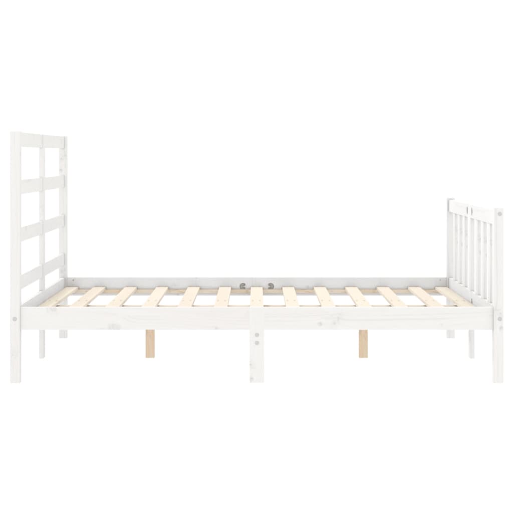 Massivholzbett ohne Matratze Weiß 140x190 cm Kiefernholz