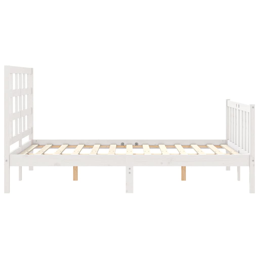 Massivholzbett ohne Matratze Weiß 120x200 cm Kiefernholz