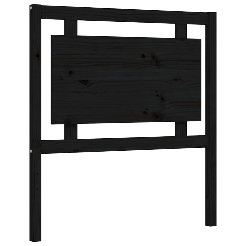 Massivholzbett mit Kopfteil Schwarz