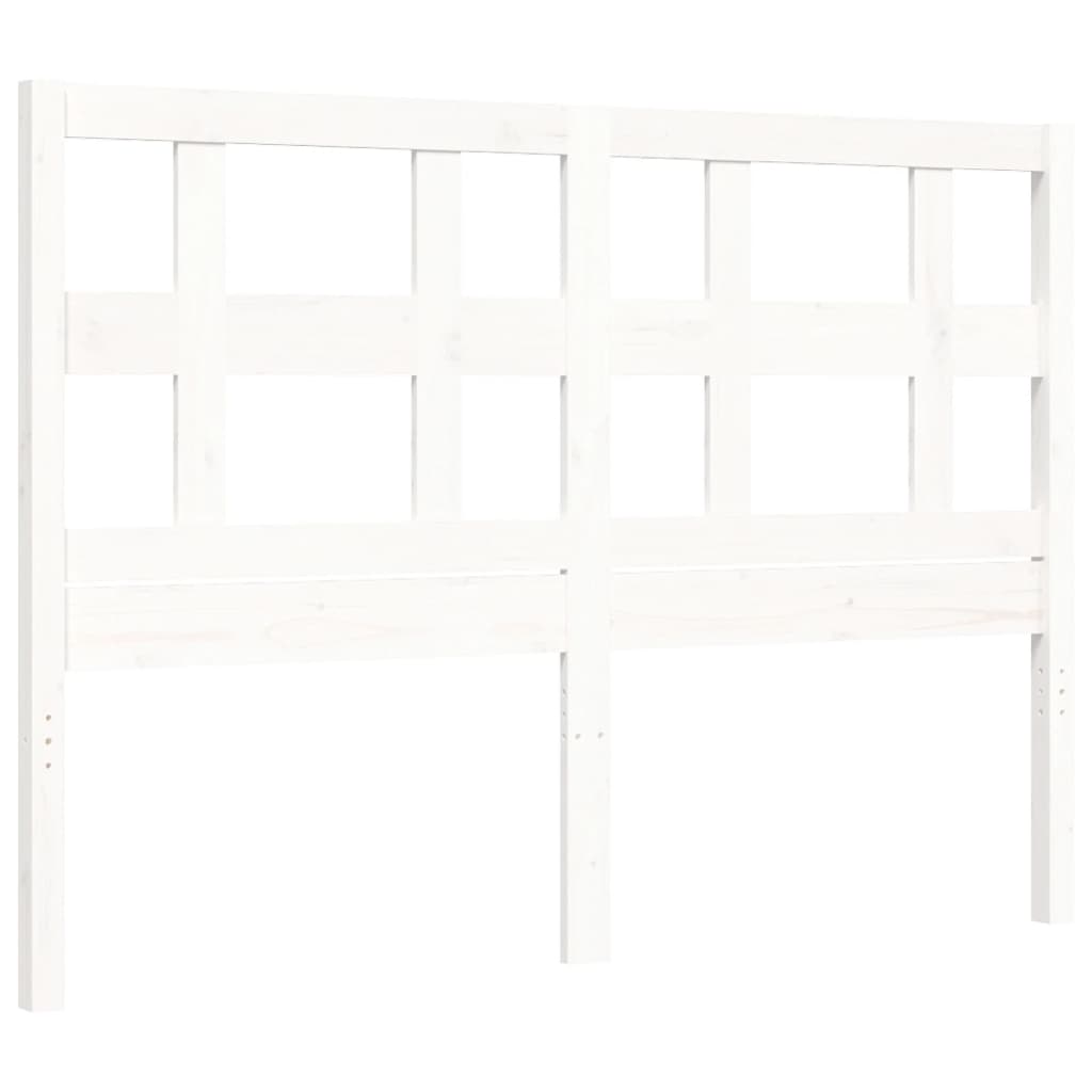 Massivholzbett ohne Matratze Weiß 120x200 cm Kiefernholz