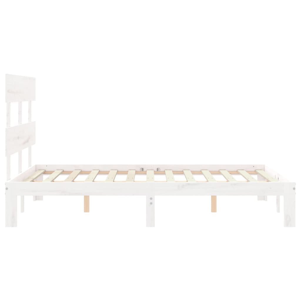 Massivholzbett ohne Matratze Weiß 120x200 cm Kiefernholz