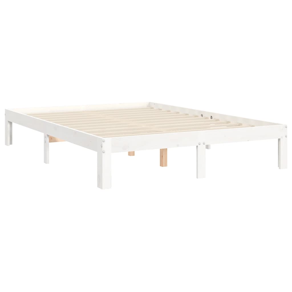 Massivholzbett ohne Matratze Weiß 120x200 cm Kiefernholz