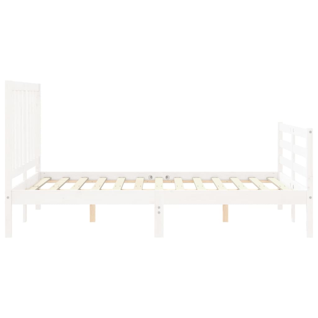 Massivholzbett ohne Matratze Weiß 140x190 cm Kiefernholz