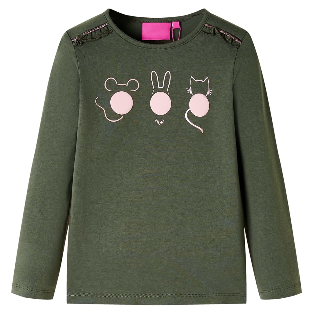 Kinder-Langarmshirt Khaki 128