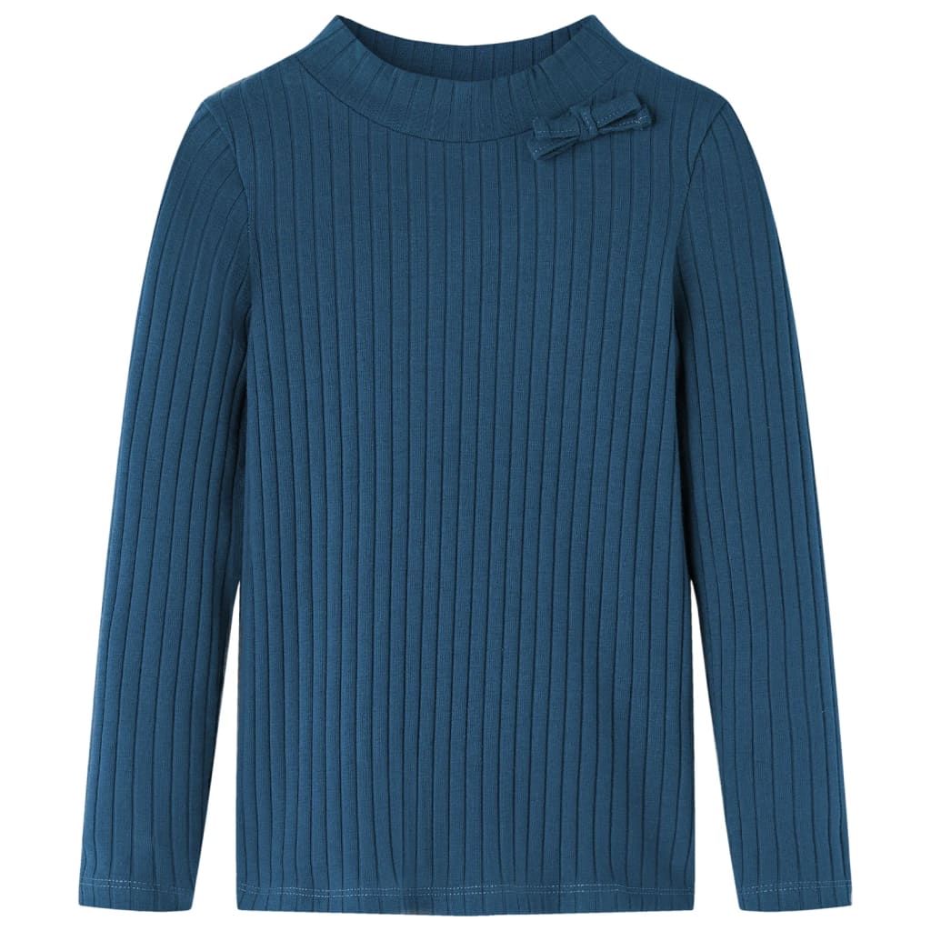 Kinder-Langarmshirt Rippstrick Marineblau 104