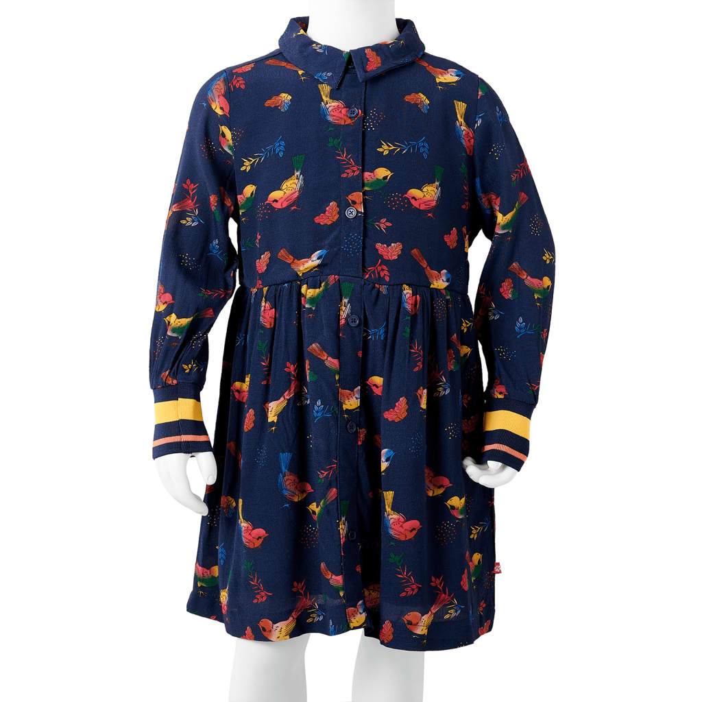 Kinderkleid mit Langen Ärmeln Marineblau 92