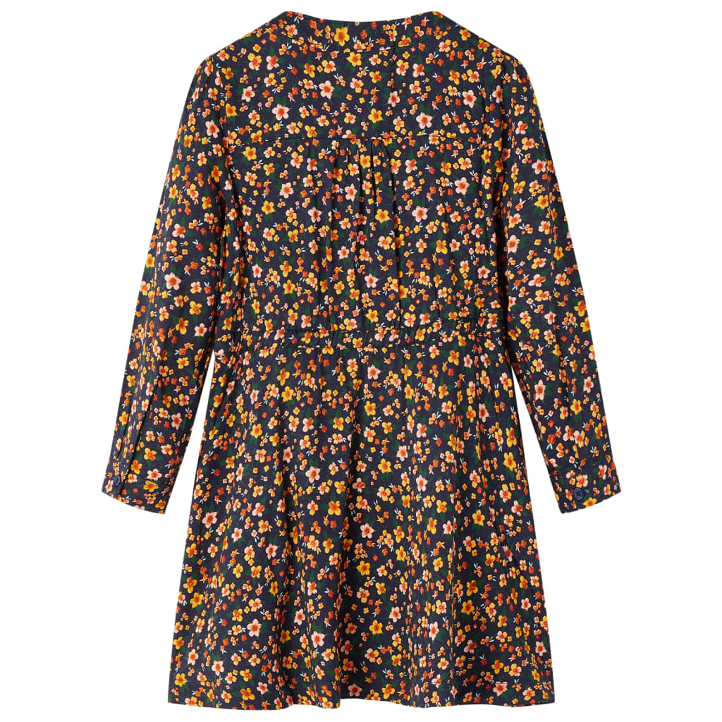 Kinderkleid mit Langen Ärmeln Marineblau 140