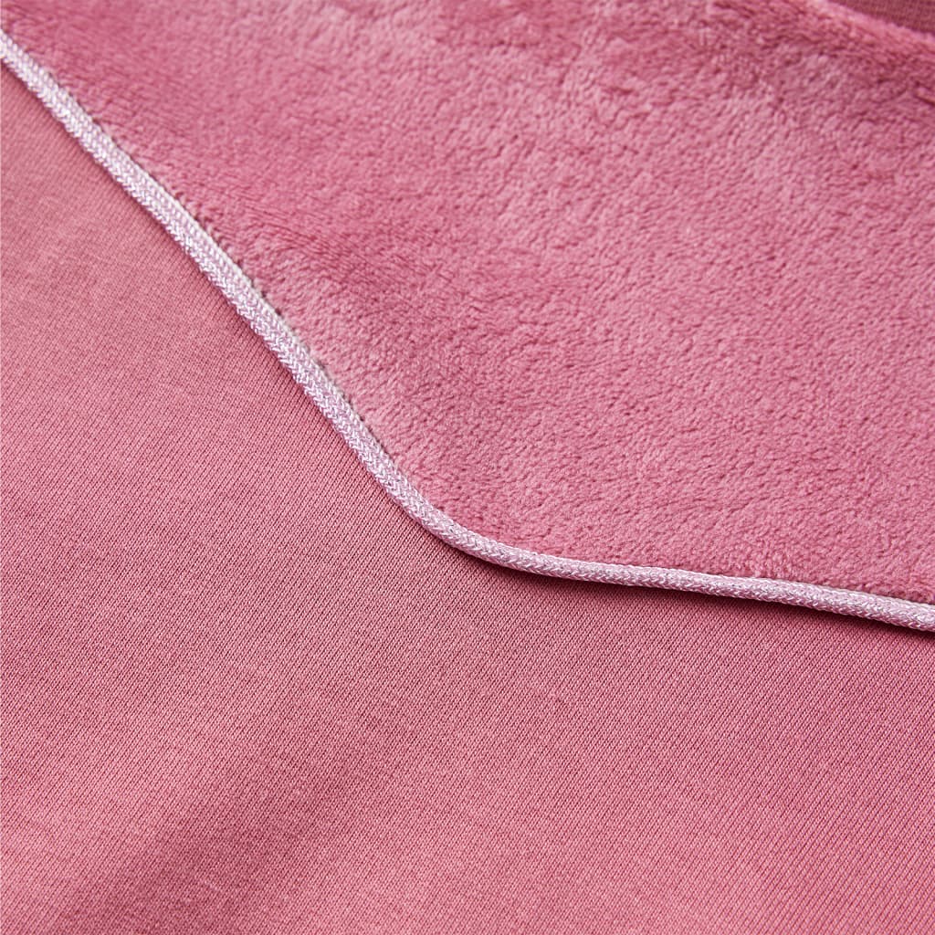 Kinder-Sweatshirt Samt-Patchwork Himbeerrosa 128