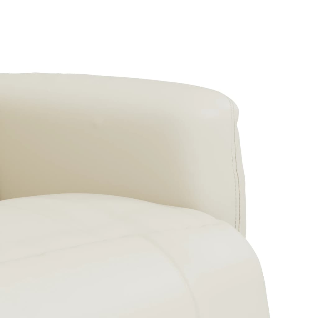 Relaxsessel mit Fußteil Creme Kunstleder