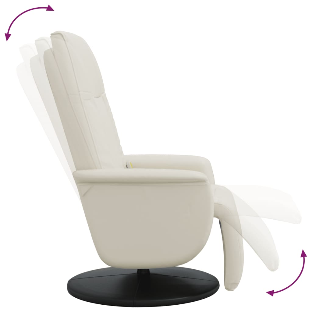 Massagesessel mit Fußteil Creme Kunstleder
