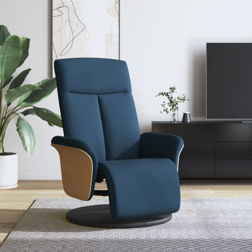 Relaxsessel mit Fußteil Blau Stoff