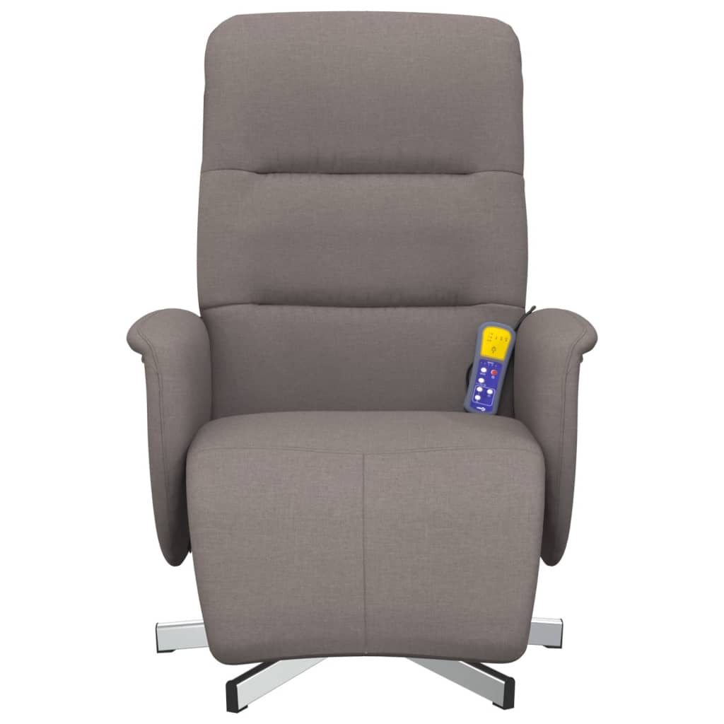 Massagesessel mit Fußteil Taupe Stoff