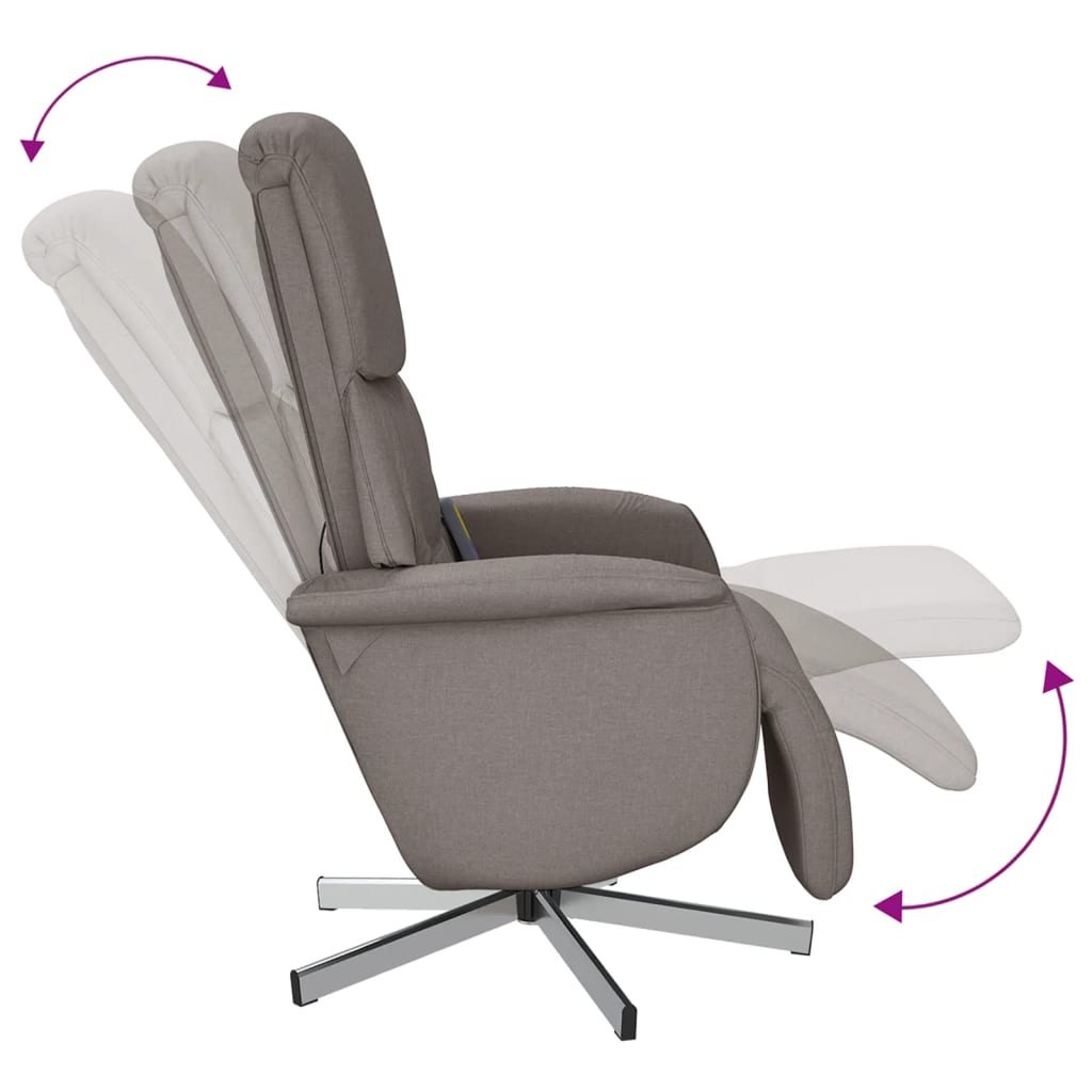 Massagesessel mit Fußteil Taupe Stoff