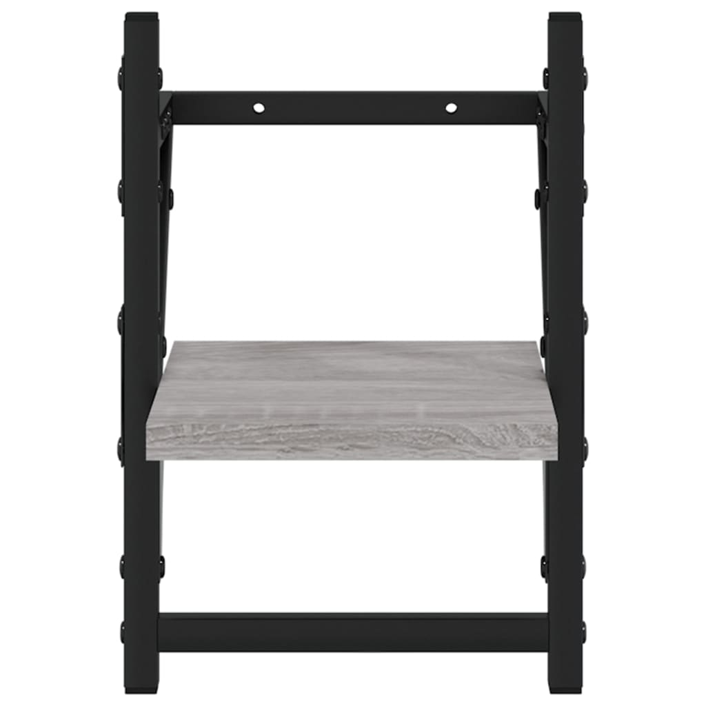 Wall shelves with rods 2 pcs. Gray Sonoma 20x25x30 cm