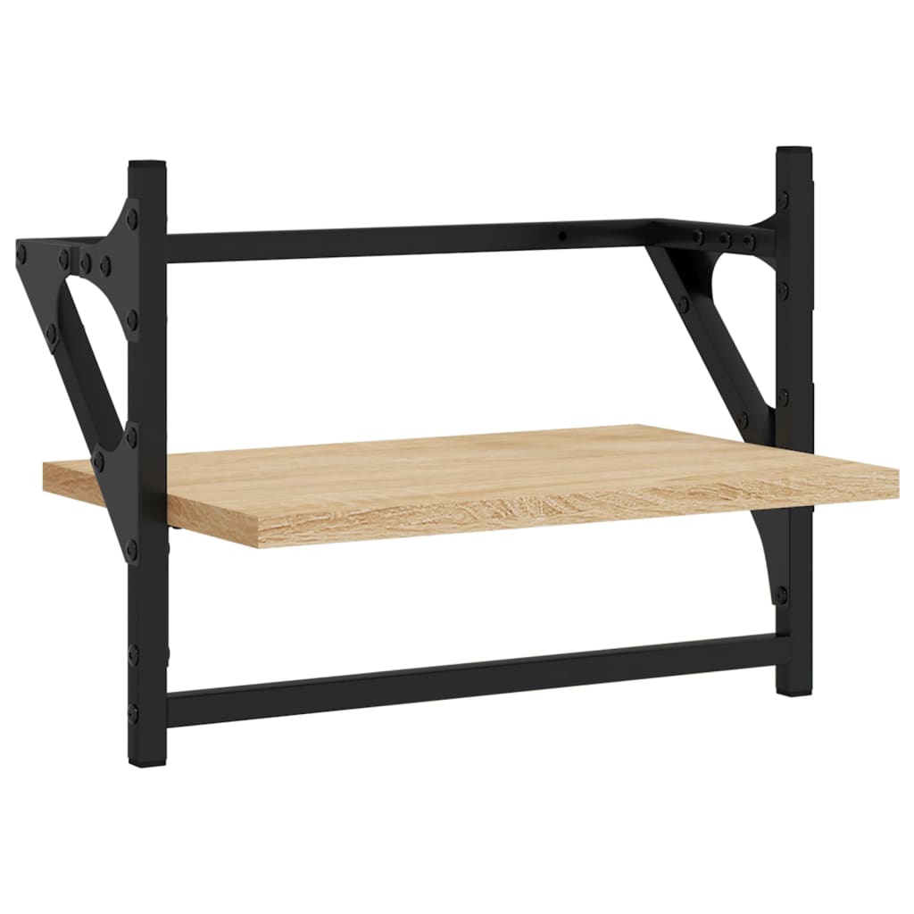 Wall shelves with rods 2 pcs. Sonoma oak 40x25x30 cm