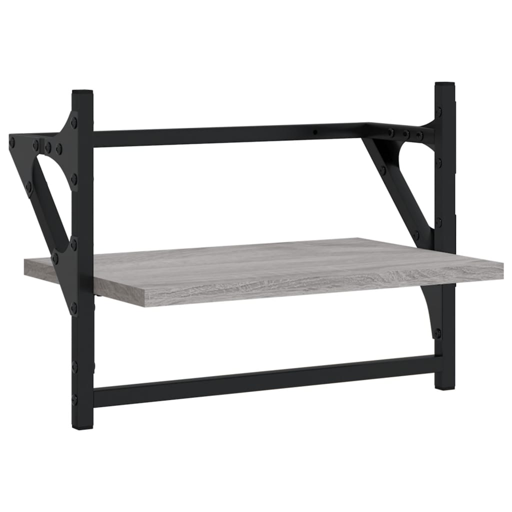 Wall shelves with rods 2 pcs. Gray Sonoma 40x25x30 cm