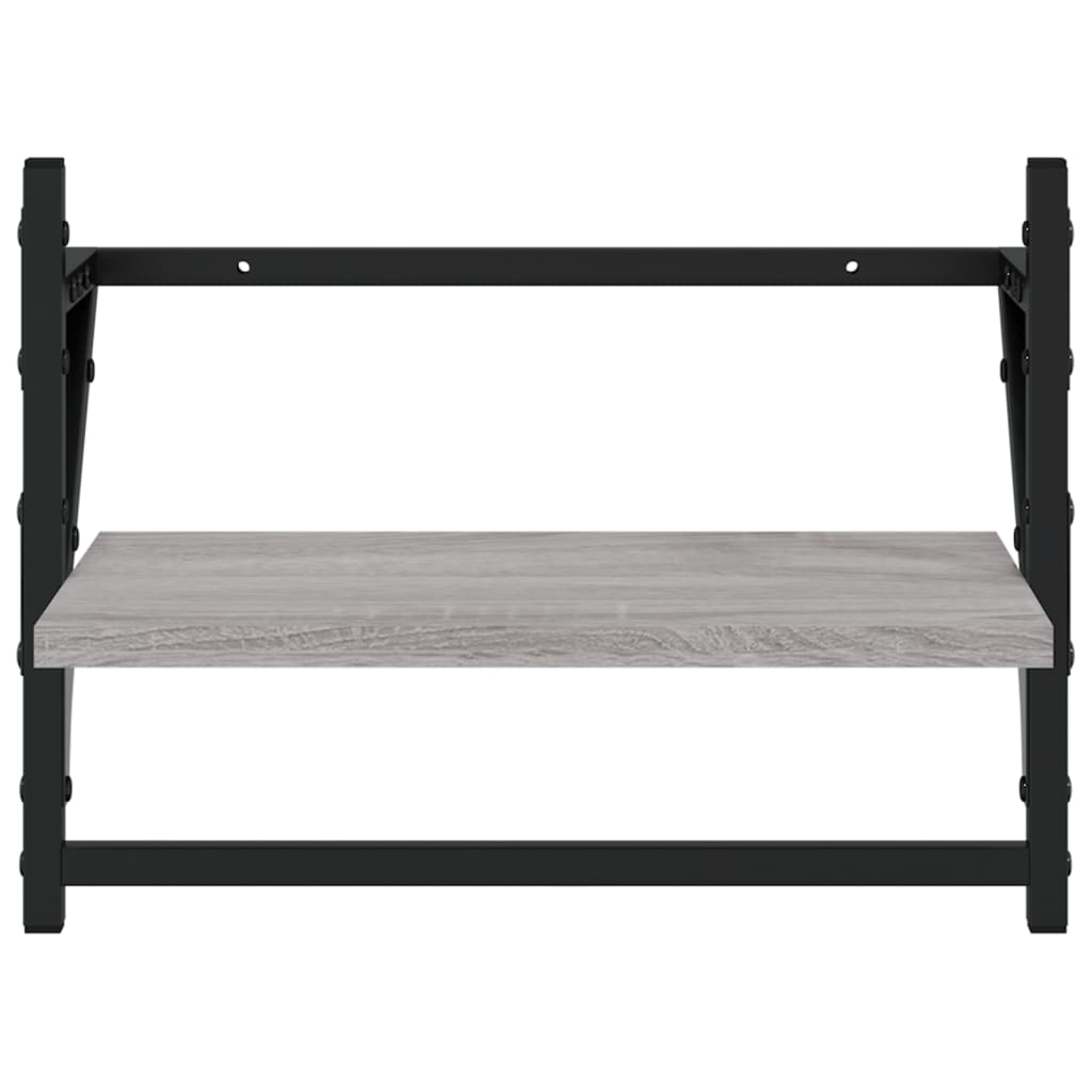 Wall shelves with rods 2 pcs. Gray Sonoma 40x25x30 cm