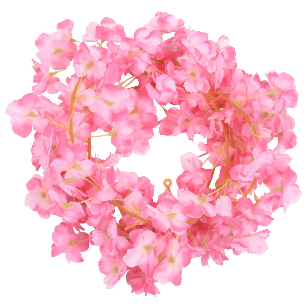 Weihnachtskränze Blumen 6 Stk. Dunkelrosa 180 cm