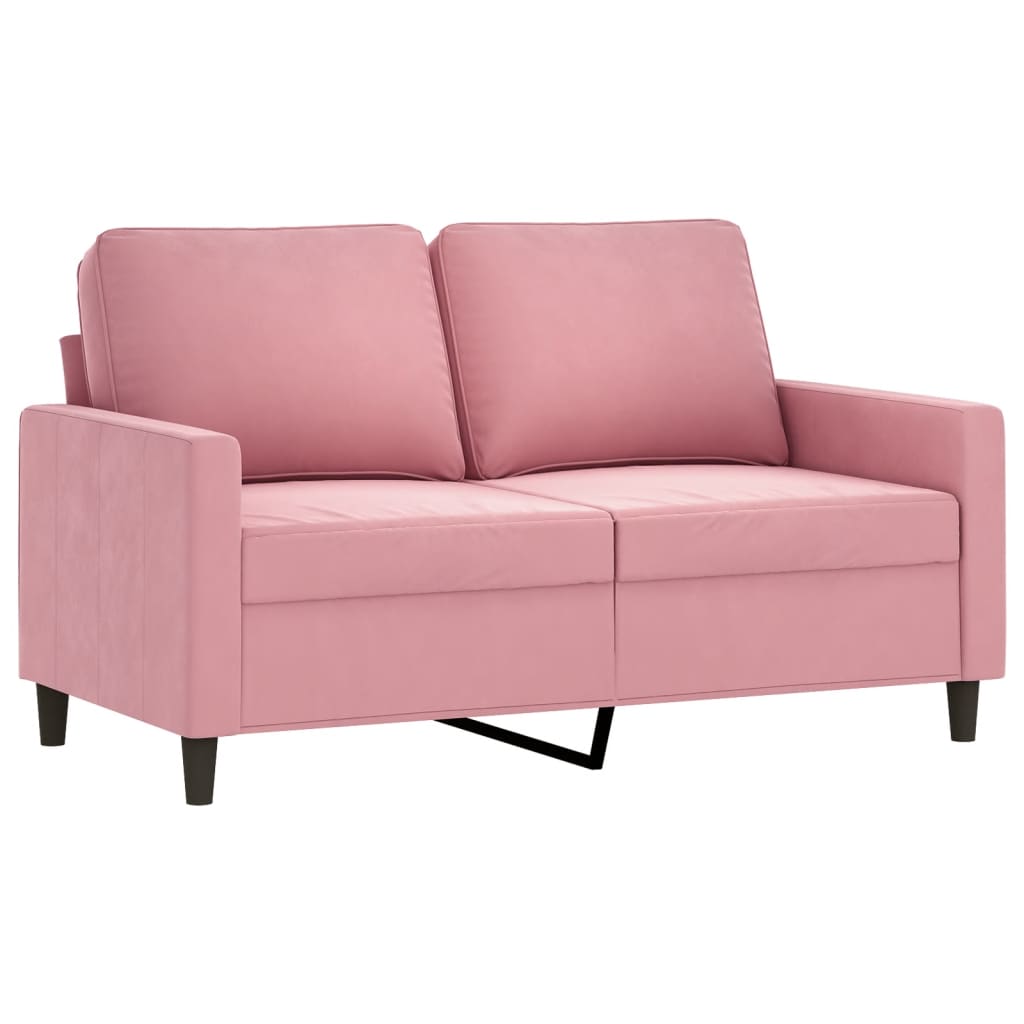 4-tlg. Sofagarnitur mit Kissen Rosa Samt