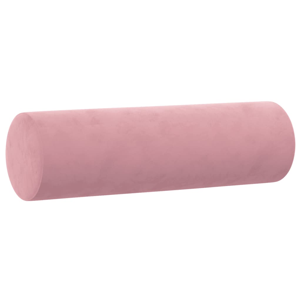 3-tlg. Sofagarnitur mit Kissen Rosa Samt