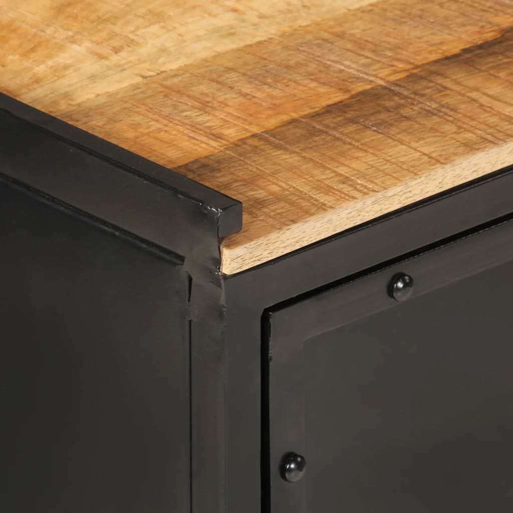 Bathroom cabinet 40x30x60 cm iron and solid mango wood