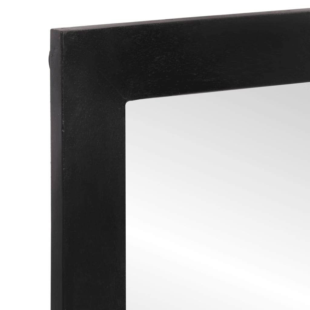 Bathroom mirror 55x1x60 cm glass and solid mango wood