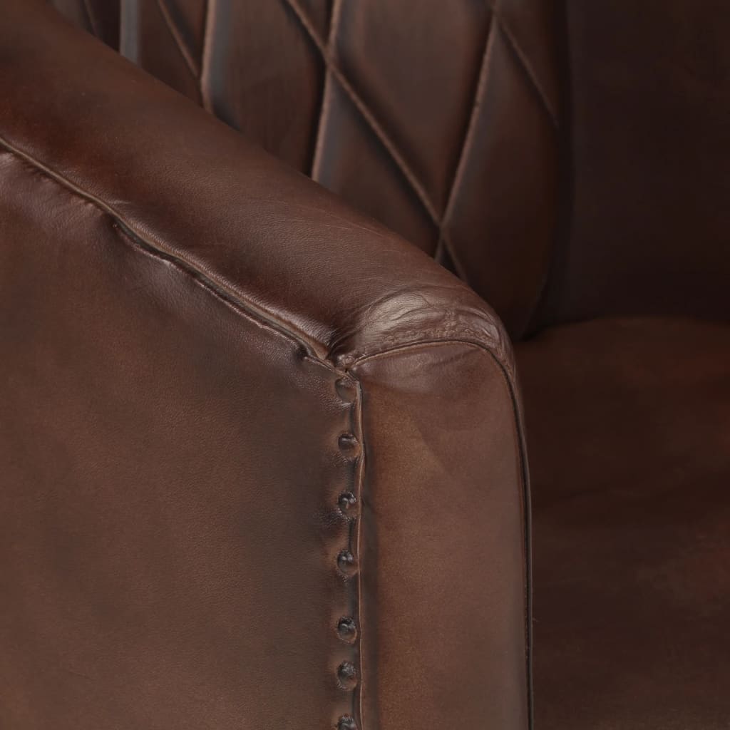 Sessel Dunkelbraun Echtleder