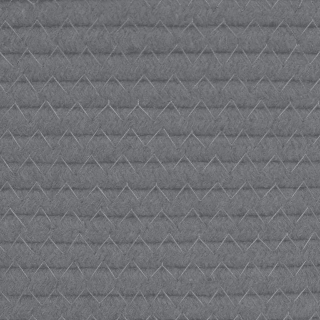 Wäschekorb Grau und Weiß Ø55x36 cm Baumwolle