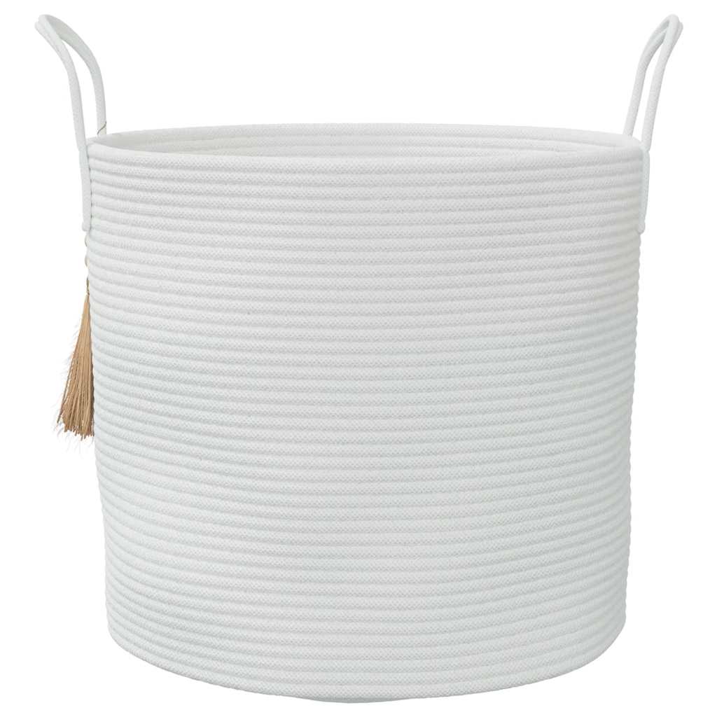 Aufbewahrungskorb Weiß Ø40x35 cm Baumwolle