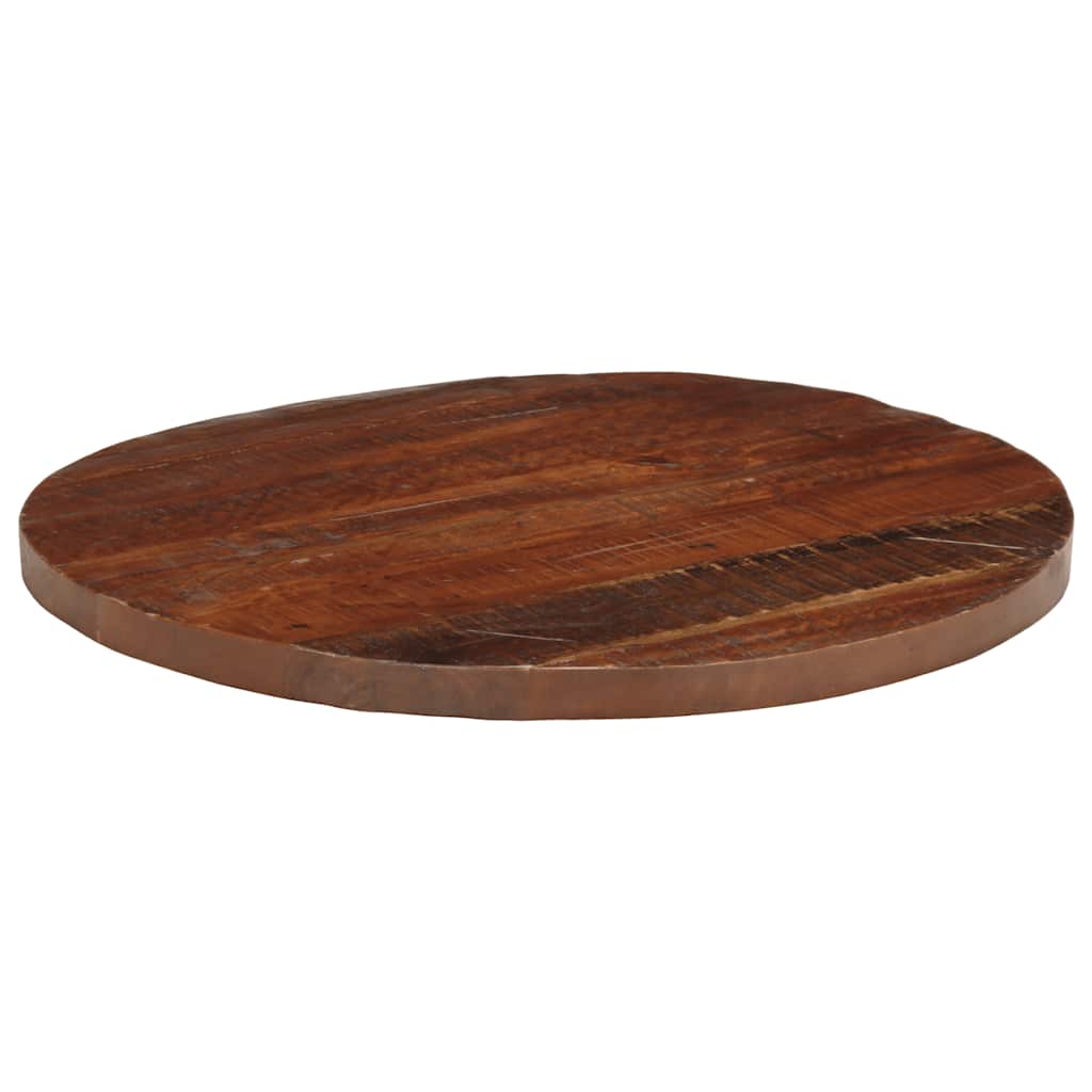 Tischplatte Ø 80x2,5 cm Rund Altholz Massiv