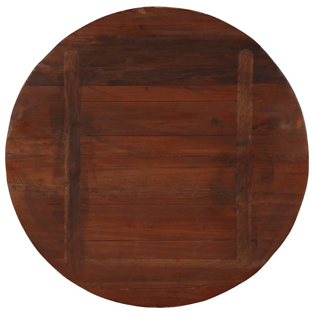 Tischplatte Ø 80x2,5 cm Rund Altholz Massiv
