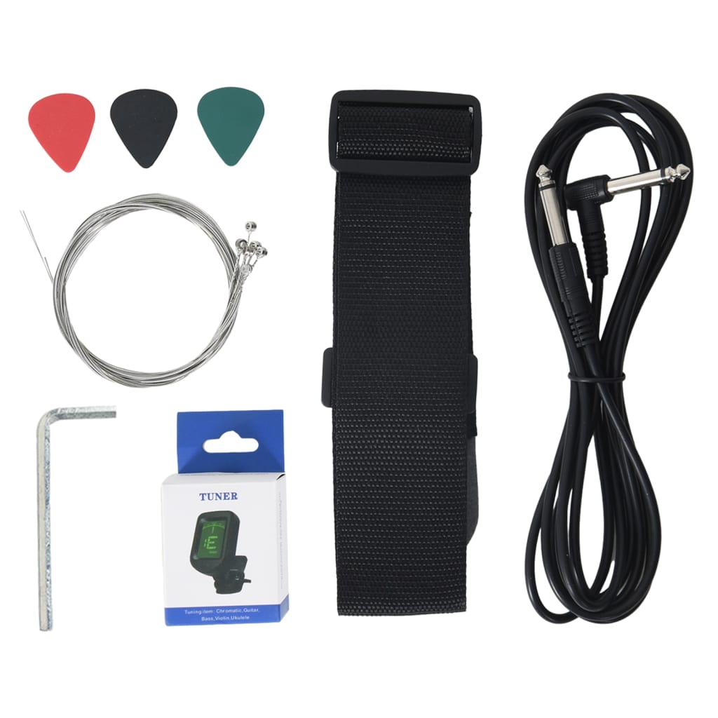 E-Gitarre für Anfänger mit Tasche Schwarz 4/4 39"