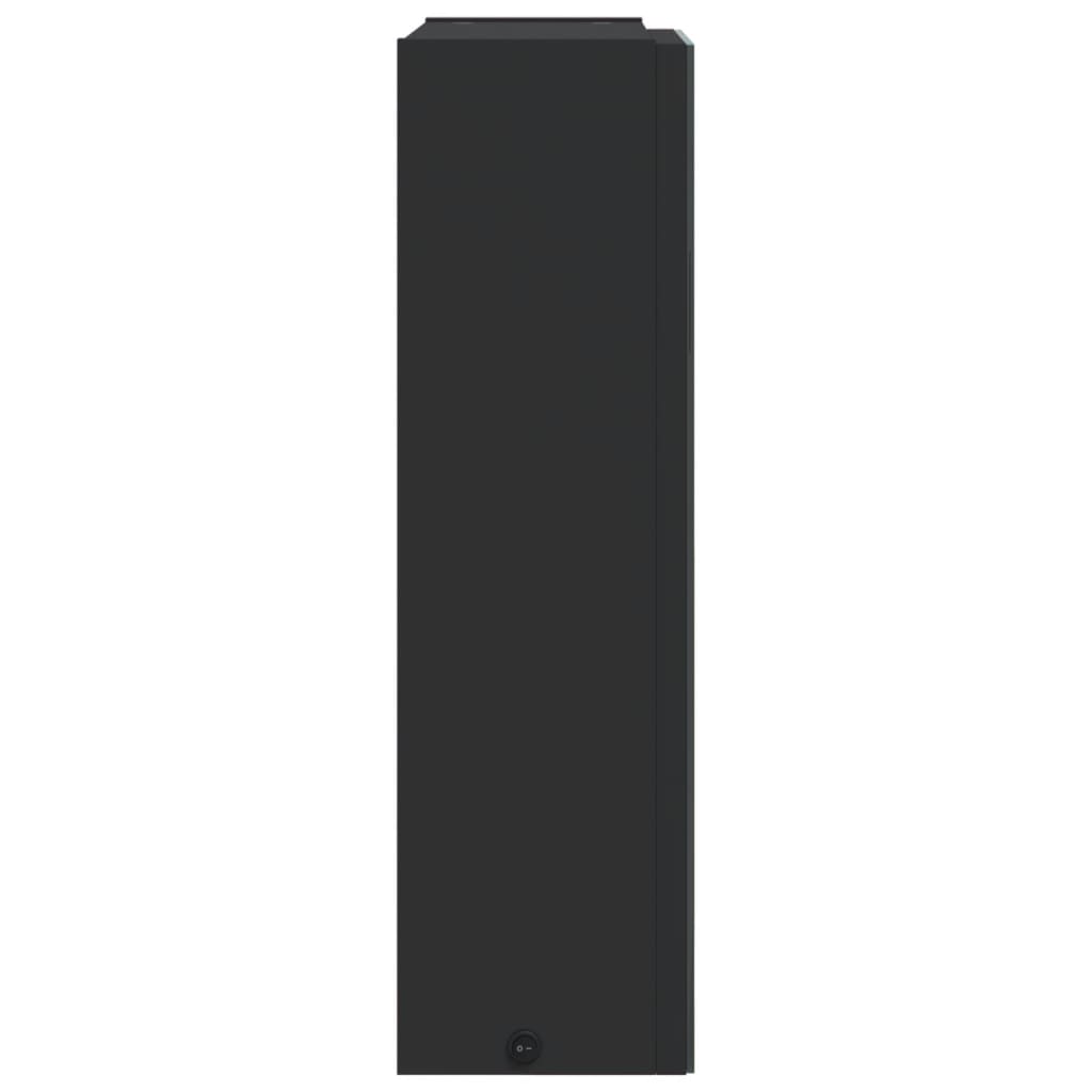 Mirror Cabinet with LED Lighting Black 45x13x52 cm
